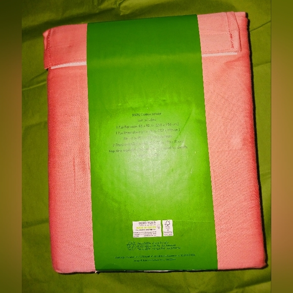 Kate Spade FULL Sheet Set 100% Cotton Sateen Neon Coral - Picture 7 of 11